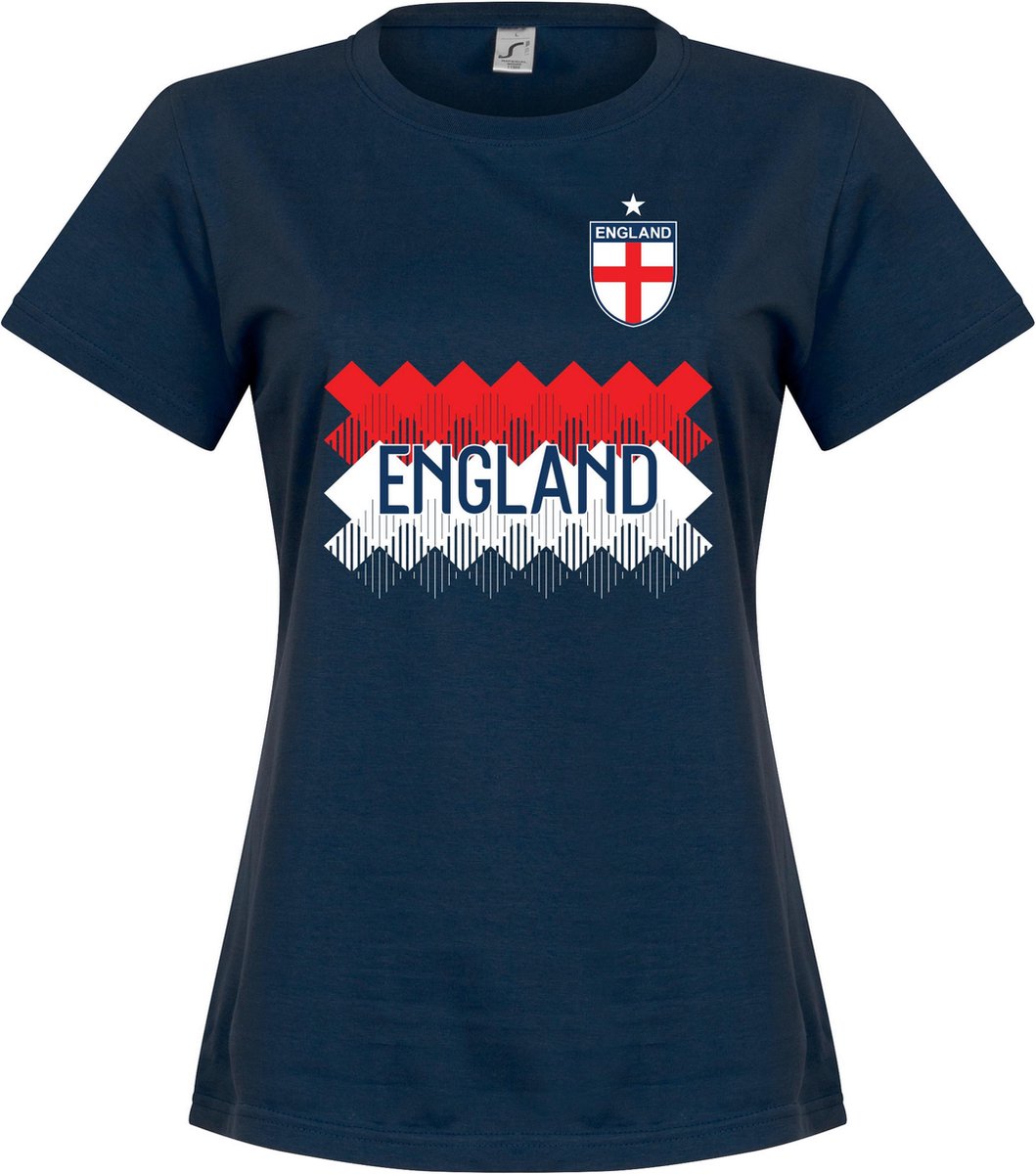 Engeland Dames Team T-Shirt - Navy - L
