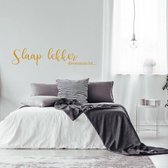 Muursticker Slaap Lekker Droomzacht -  Goud -  160 x 33 cm  -  slaapkamer  alle - Muursticker4Sale