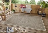 Binnen & buiten vloerkleed vintage Anjara - taupe/beige 140x200 cm