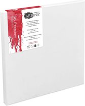 Artina Schildersdoeken 80x80 cm 3D Premium - Voorgerekte Doeken Wit met FSC® Houten Spieraam Stabiele Voorbehandelde Canvas Schildersdoek 380g/m²