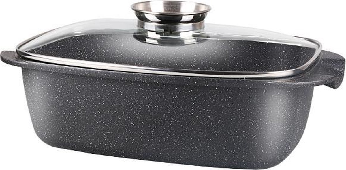 Royal Swiss Rooster/braadpan antikleeflaag stenen coating 32 CM Kleur Zwart