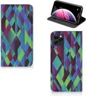 Stand Case iPhone 11 Pro Max Abstract Green Blue