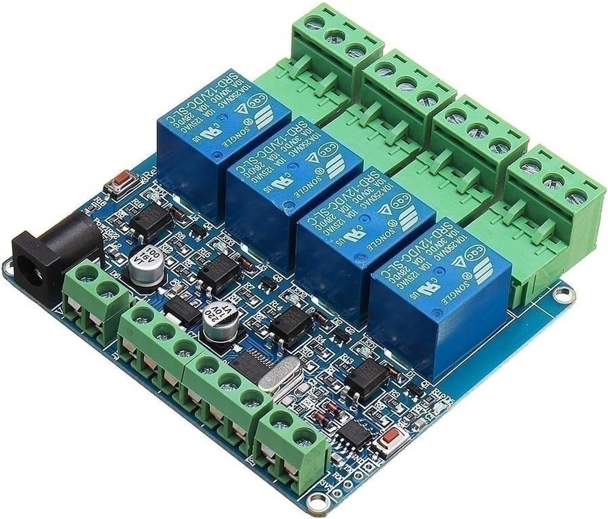 Placa de prototipo con componentes electrónicos