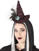ATOSA - Heks haarband mini hoed met roos voor volwassenen - Accessoires > Haar accessoire