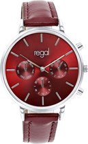 Regal horloge met een rode leren band