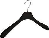 De Kledinghanger Gigant - 20 x Mantel / kostuumhanger kunststof soft-touch zwart met schouderverbreding en rokinkepingen, 42 cm