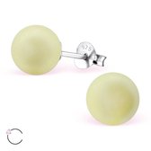 Zilver rond oorstekers met parel van SwarovskiÂ® | Ear studs pearl from SwarovskiÂ® | oorbellen dames parel | Zilverana | Sterling 925 Silver