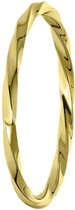 Lucardi Dames Ring goldplated twist - Ring - Cadeau - Echt Zilver - Goudkleurig