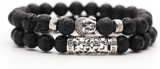 op tijd Imitatie behang Buddha Armband - Natuursteen - Zwart - Kralen Armband Heren Dames Mannen -  Buddha... | bol.com