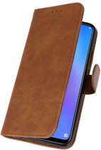 Bruin Bookstyle Wallet Cases Hoes voor Huawei P Smart 2019