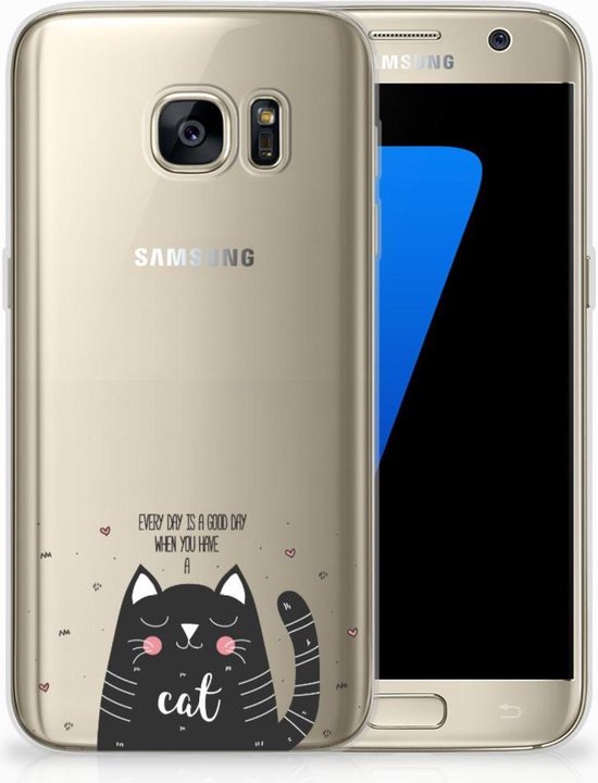 Geschikt voor Samsung S7 TPU Siliconen Hoesje Design Cat Good Day