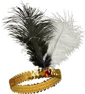 Charleston hoofdband - Verkleedattribuut - Zwart / Paars