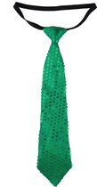Elite - Groene lovertjes stropdas voor volwassenen - Accessoires > Stropdassen, bretels, riemen