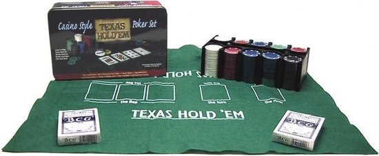 Afbeelding van het spel Poker-set Texas Hold\'em Blik 200 chips