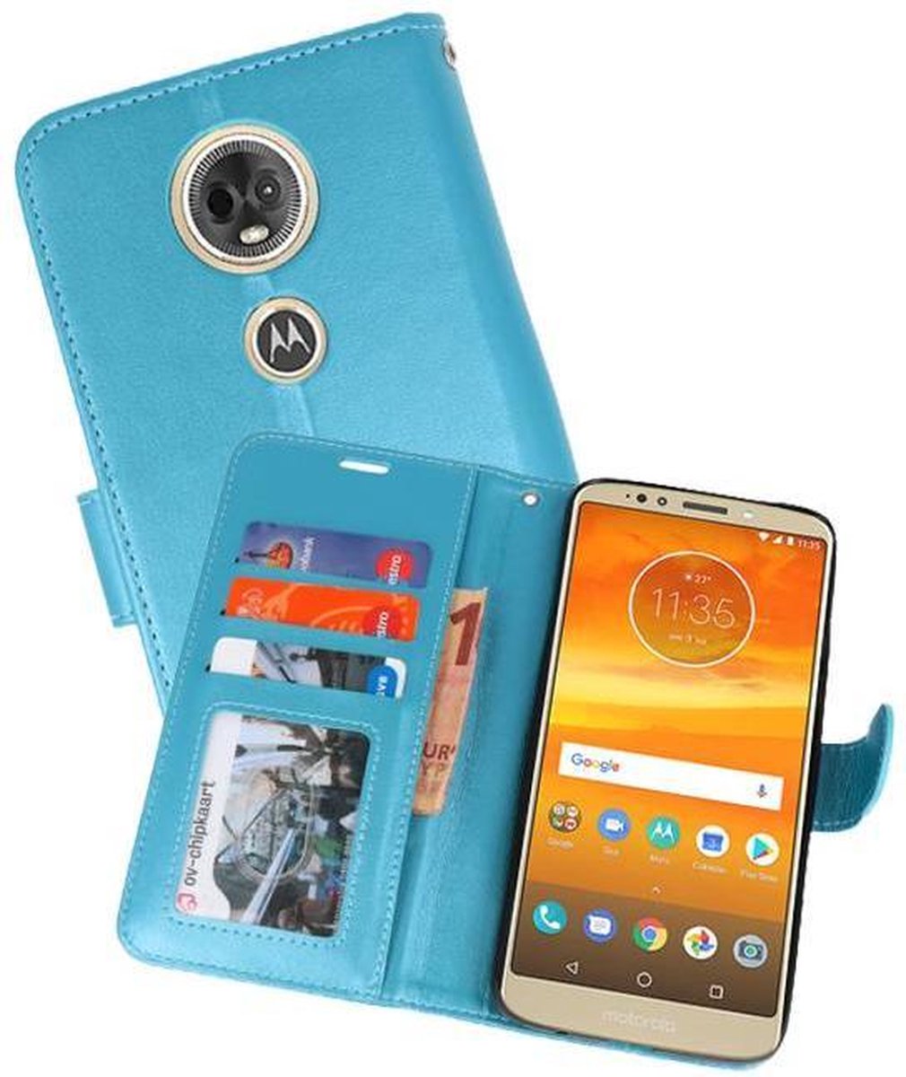 Wallet Cases Hoesje Geschikt voor Moto E5 Plus Turquoise