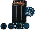 BBQTIME - Drum BBQ - 3 in 1 - BBQ + vuurplaats + bijzettafel