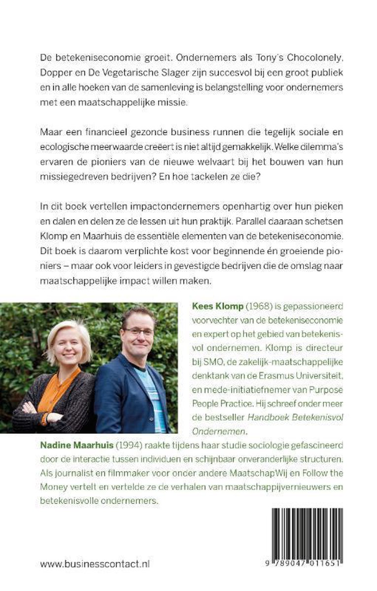 Pioniers van de nieuwe welvaart - back cover