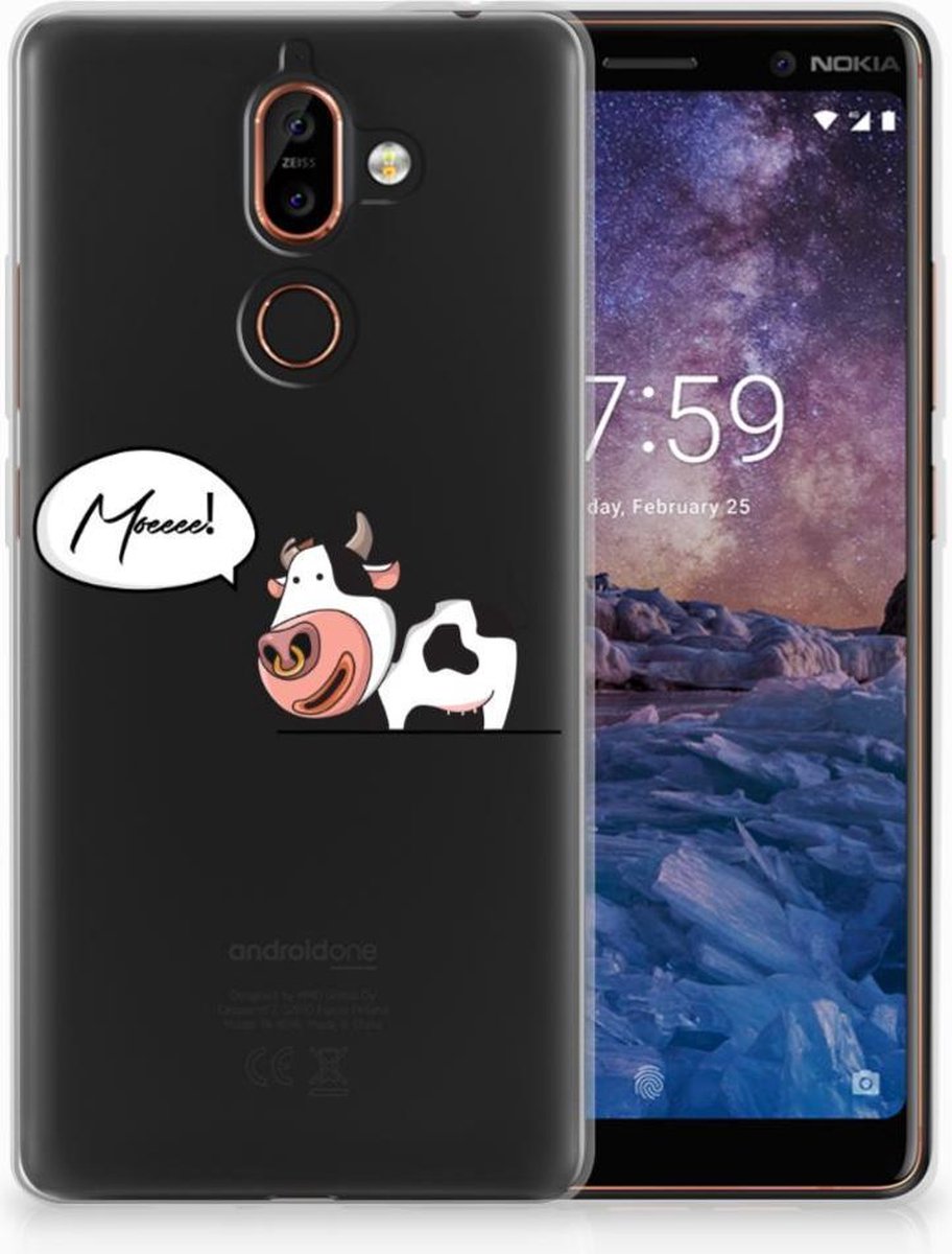 Nokia 7 Plus Telefoonhoesje met Naam Cheeky Cow