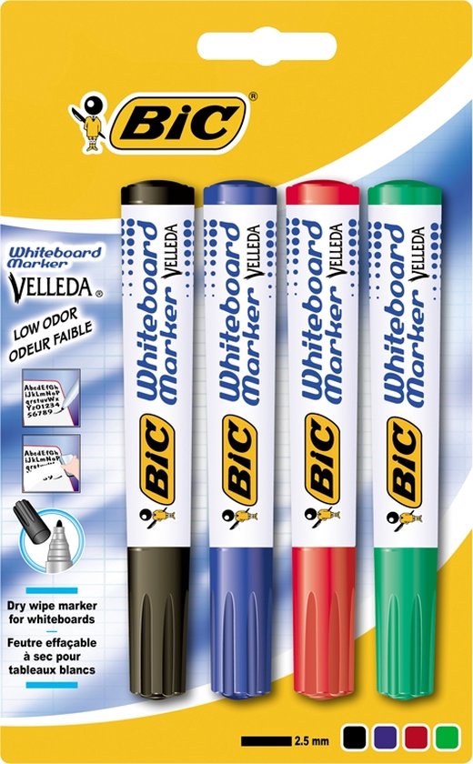 Stylo feutre bic velleda tableau blanc 1704 ass