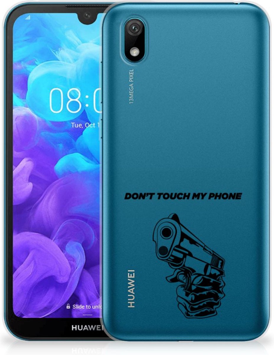 Huawei Y5 (2019) Silicone-hoesje Gun Don't Touch My Phone