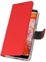 Booktype Telefoonhoesjes - Bookcase Hoesje - Wallet Case -  Geschikt voor Nokia 3.1 Plus - Rood