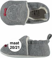 Grijze babyslofjes met beertje maat 20/21