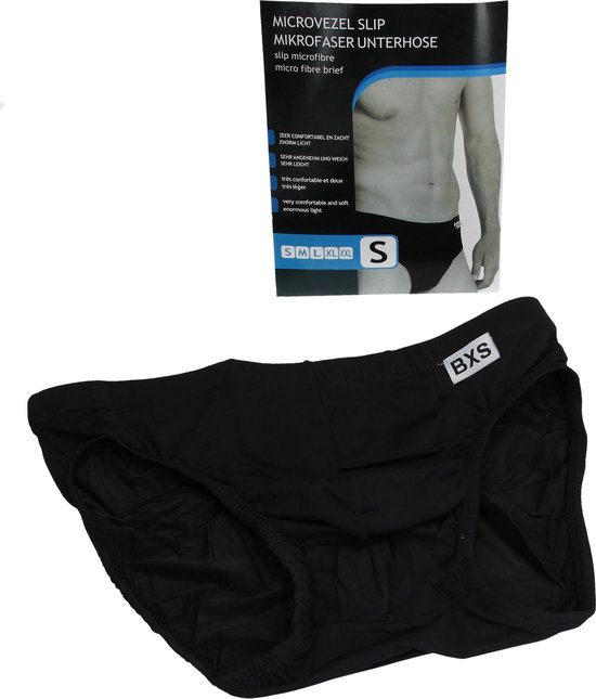Microvezel Slip gevoerd voor Heren maat S Zwart – 30x24cm | Onderbroek voor Mannen | Katoen | Ondergoed