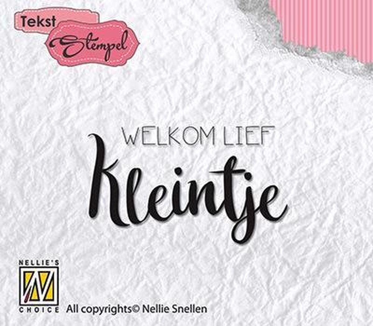 DTCS013 - Clearstamp Nederlandse Tekst - Welkom lief kleintje - stempel Nellie Snellen 43 x 25 mm