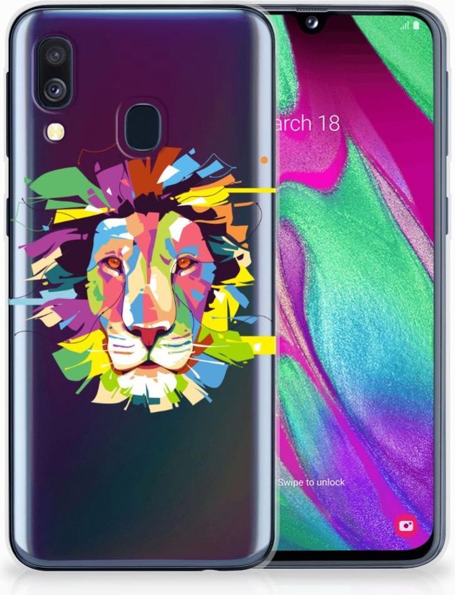 Samsung Galaxy A40 Telefoonhoesje met Naam Lion Color