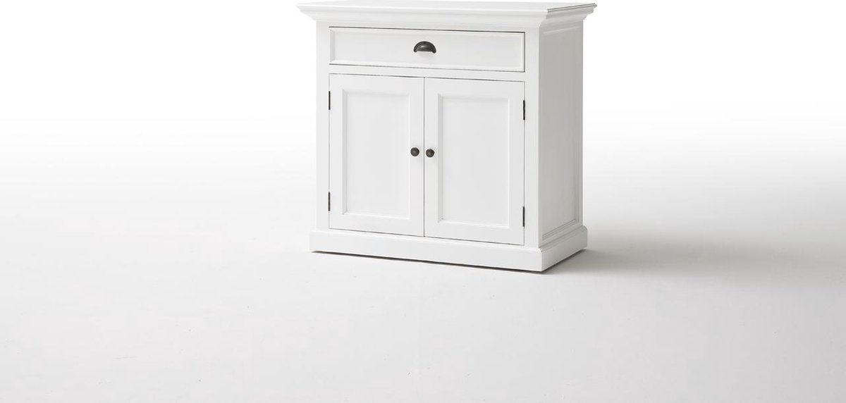 Dressoir wit - landelijk dressoir wit - 90bx50dx85h - 1 lade - 2 deurtjes met legplank - gemonteerd - Nova Solo - B180