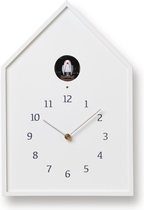 Moderne Koekoeksklok Lemnos Birdhouse Clock 27cm Wit
