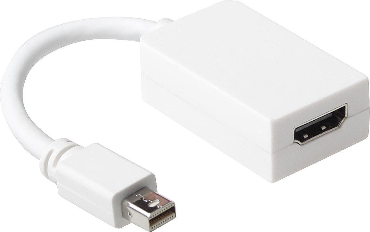 Ewent - Videoadapter - DisplayPort / HDMI - Mini DisplayPort (M) naar HDMI (M) - 15 cm - wit