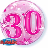 Folie helium ballon 30 jaar roze 45 cm