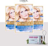 Loreal Paris Excellence Haarverf - 04 Pure Blonde - 3 Pack Voordeelverpakking + Haarloop