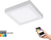 EGLO Connect Fueva-C - Wand/Plafondlamp - Wit en gekleurd licht - 225x225mm - Wit