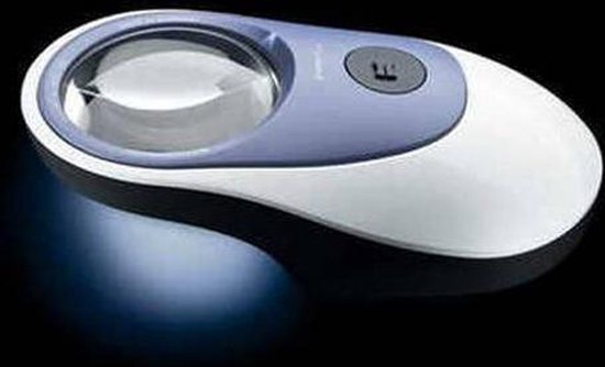Eschenbach 158620 LED POWERLUX Loupe à main avec éclairage LED Grossissement: 5 x Lentille: (Ø) 58 mm