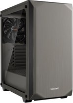 BeQuiet Pure Base 500 Windows Midi-tower PC-behuizing, Gaming-behuizing Metallic, Grijs 2 voorgeïnstalleerde ventilators, Zijvenster, Stoffilter, Geluidsdemping