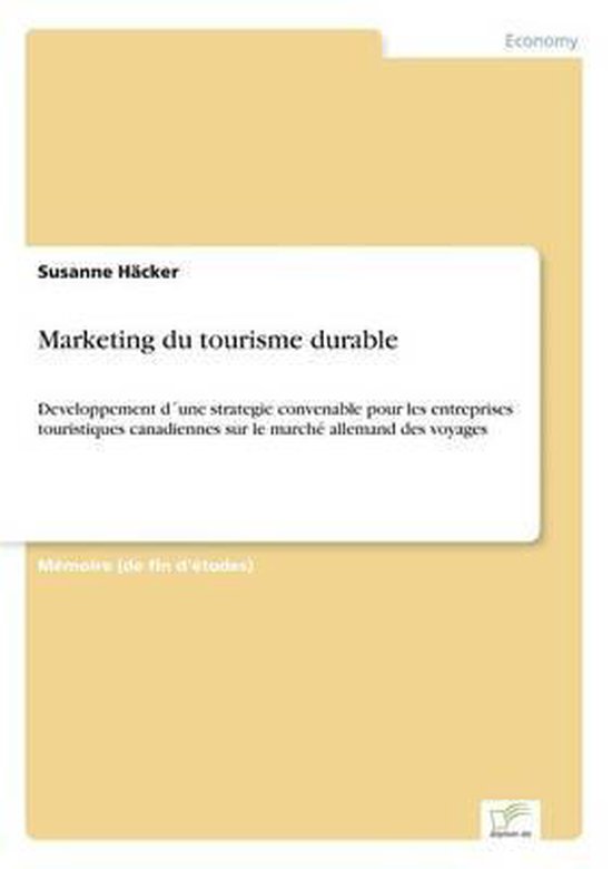 Marketing du tourisme durable - cover