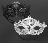 Masker Gala Bruiloft - Gemaskerd Feest Bal - Plastic Glitters - WIT | bol