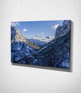 Alps Mountains - 100 x 70 cm - Landschap - Schilderij - Canvas - Slaapkamer - Wanddecoratie  - Slaapkamer - Foto op canvas