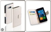LELYCASE Bookstyle Wallet Case Flip Cover Bescherm Hoesje Huawei Ascend W2 Wit