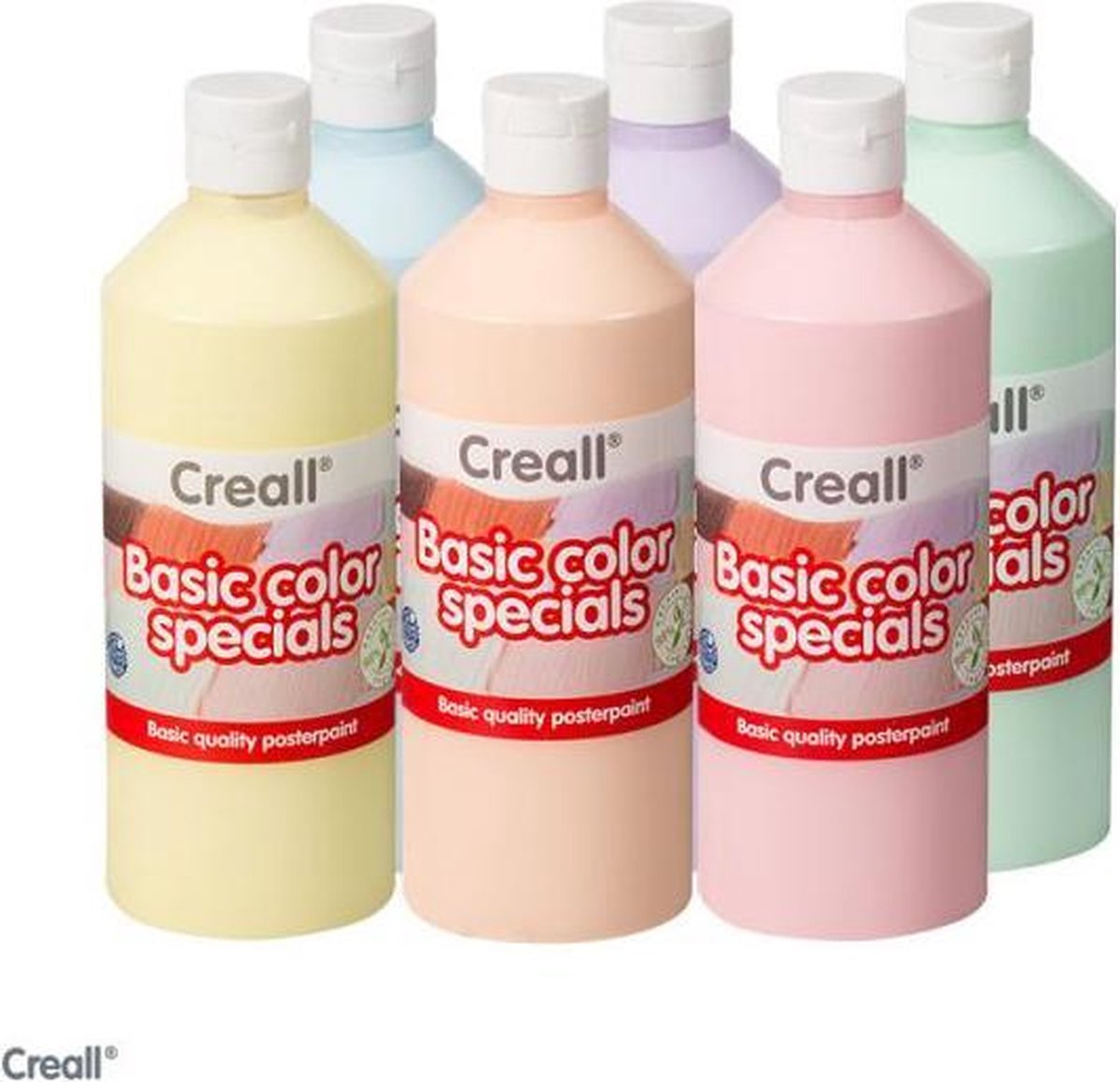 Creall plakkaatverf Basic pastel kleuren 6x500ml