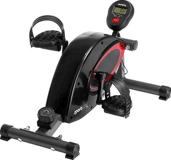 SportPlus SP-HT-0001 - Mini-hometrainer - Voor onder het bureau -  Zwart/Rood | bol.com