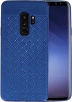 Blauw Geweven TPU case hoesje voor Samsung Galaxy S9 Plus