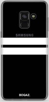 BOQAZ. Samsung Galaxy A8 hoesje - strepen wit