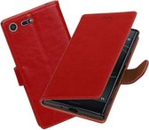 BestCases.nl Sony Xperia XZ Premium Pull-Up booktype hoesje Rood