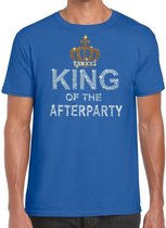 Toppers Blauw King of the afterparty glitter steentjes t-shirt heren - Officiele Toppers in concert merchandise S