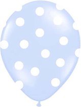 Ballonnen Baby blauw dots wit 10 stuks