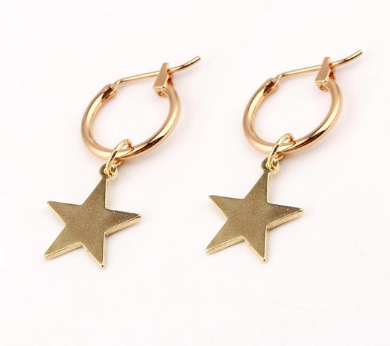 Fashionidea – mooie goudkleurige oorbellen ster hangers | bol.com