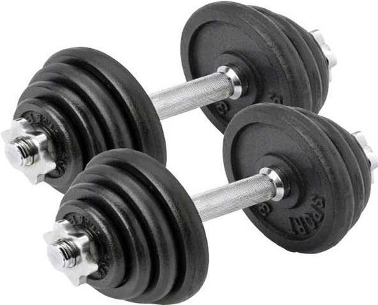 Verstelbare Dumbbell Set 30 Kg - Focus Fitness - Totaal: 30 kg - 2 gewichten van 15 kg